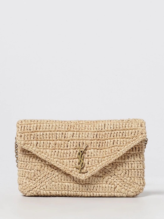 Saint Laurent Handbags - New Saint Laurent Cassandre Raffia Chain Pouch Bag